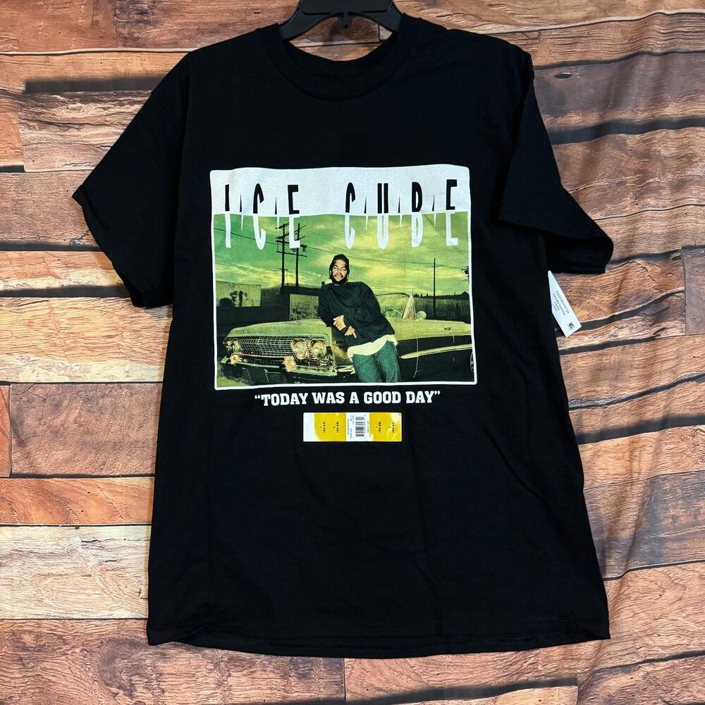 Ice Cube T-Shirt Men's Black Large 100% Cotton "Today Was A Good Day" Graphic